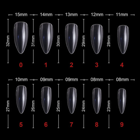 Shills Professional PKT 500pcs Almond Nail Tips Clear