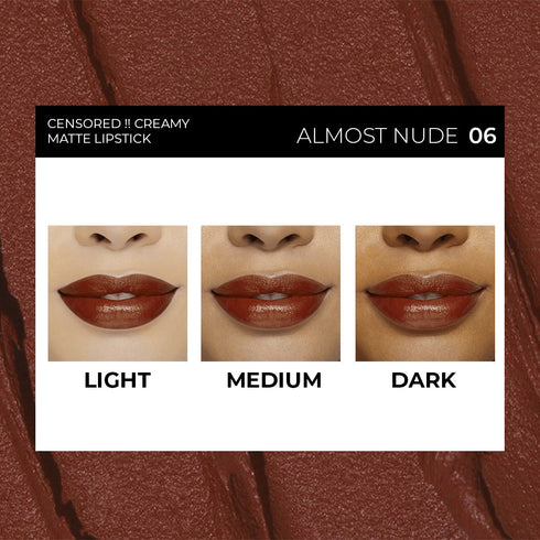Soku Cosmetic Censored !! Creamy Matte Lipstick - Almost Nude