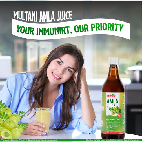 Multani Pharmaceuticals Limited Multani Amla Juice 1 Litre Pure & Natural Rich in Vitamin C Supports Immunity Digestion & Hair Health No Added Sugar