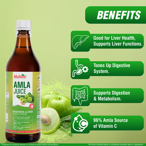 Multani Pharmaceuticals Limited Multani Amla Juice 1 Litre Pure & Natural Rich in Vitamin C Supports Immunity Digestion & Hair Health No Added Sugar