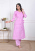 Miravan Womens Pink Lucknowi Angrakha Style Kurta with Palazzo