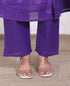 Miravan Womens Purple Floral Printed Angrakha Style Kurta with Palazzo