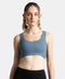 Jockey Wirefree Padded Tactel Nylon Stretch Full Coverage Racerback Styling Sports Bra with StayFresh and StayDry Treatment - Frost