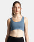 Jockey Wirefree Padded Tactel Nylon Stretch Full Coverage Racerback Styling Sports Bra with StayFresh and StayDry Treatment - Frost