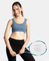 Jockey Wirefree Padded Tactel Nylon Stretch Full Coverage Racerback Styling Sports Bra with StayFresh and StayDry Treatment - Frost