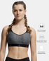 Jockey Wirefree Padded Tactel Nylon Stretch Full Coverage Sports Bra with Optional Cross Back Styling - Black Melange