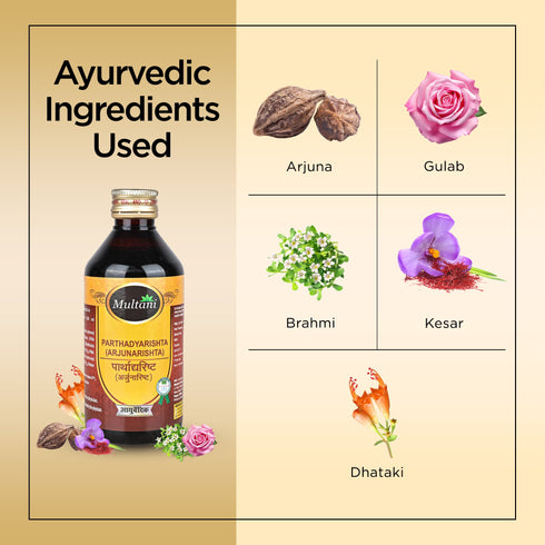 Multani Pharmaceuticals Limited Multani Ayurvedic Arjunarishta Syrup Helpful in Maintaining Wellness of Heart Helps in Management of Blood Pressure