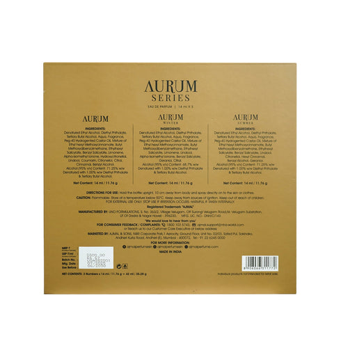 Ajmal Perfumes India Aurum Series Perfume Giftset Unisex