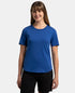 Super Combed Cotton Rich Relaxed Fit Solid Curved Hem Styled Half Sleeve T-Shirt