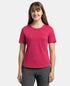 Super Combed Cotton Rich Relaxed Fit Solid Curved Hem Styled Half Sleeve T-Shirt