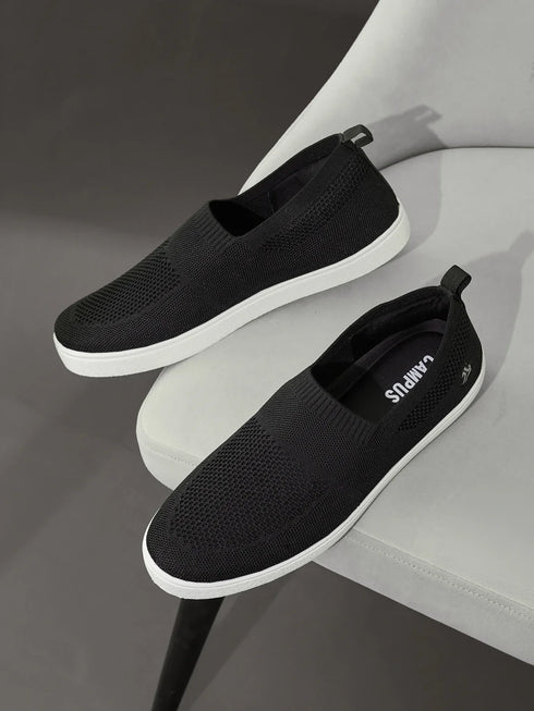 Campus AXTO Black Mens Walking Shoes
