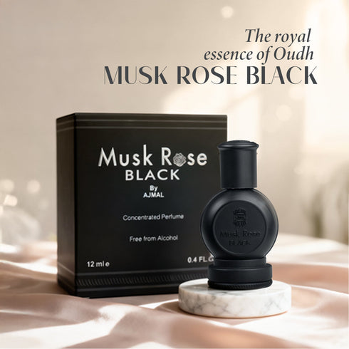 Ajmal Perfumes India Musk Rose Black Concentrated Perfume for Unisex