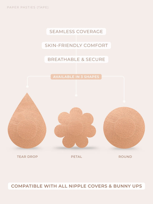 UNDERNEAT Tear Drop Nipple Pasties - Beige