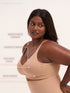 UNDERNEAT Padded All Day Bra - Lightly Padded Wireless T Shirt Bra with Full Coverage - Beige