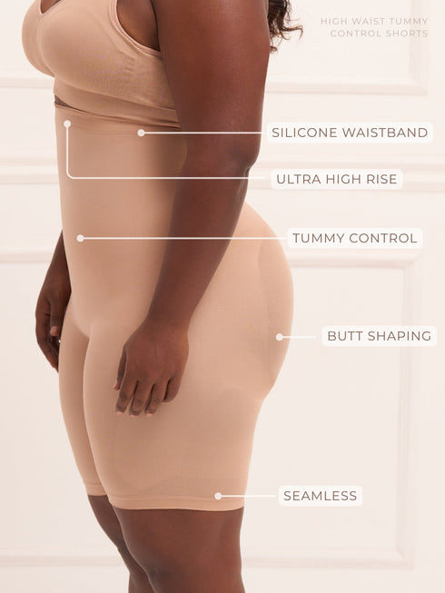 UNDERNEAT High Waist Tummy Tucker Shorts - Beige