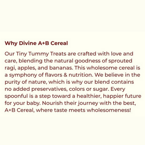 The Divine Foods A+B Cereal Sprouted Ragi for Easy Digestion and Natural Weight Gain