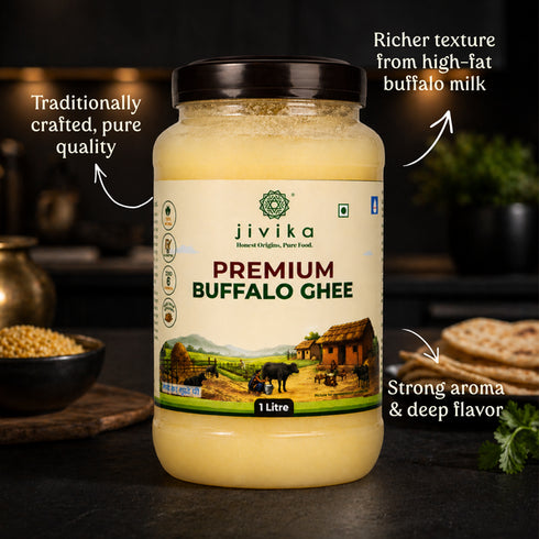 Jivika Organics A2 Desi Buffalo Ghee | Grass Fed Ghee Butter