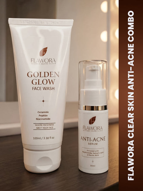 Flawora Golden Glow serum and Golden Glow Facewash