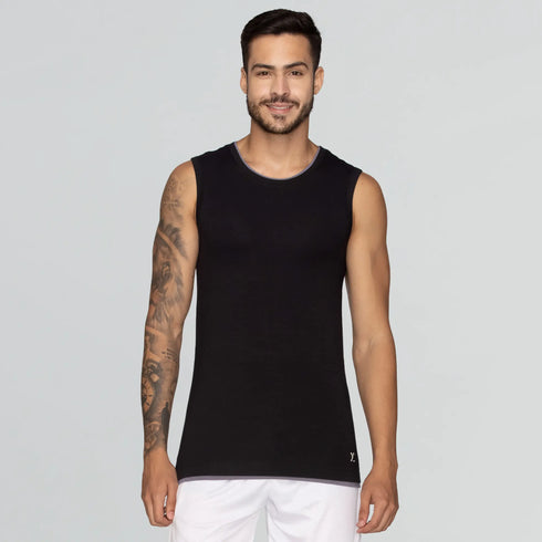XYXX Activo Combed Cotton Gym Vest Black Knight