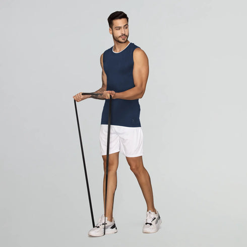 XYXX Activo Combed Cotton Gym Vest Estate Blue