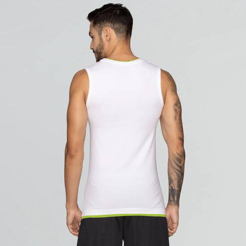 XYXX Activo Combed Cotton Gym Vest Polar White