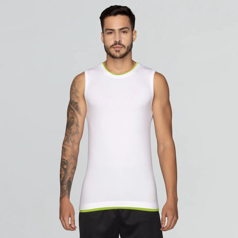 XYXX Activo Combed Cotton Gym Vest Polar White
