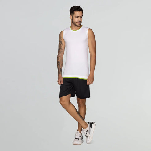 XYXX Activo Combed Cotton Gym Vest Polar White