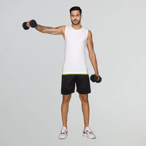 XYXX Activo Combed Cotton Gym Vest Polar White
