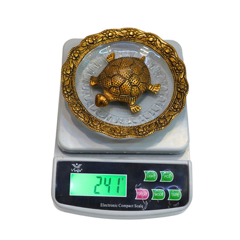Vastu Brass Tortoise on Glass Plate for Home 241g