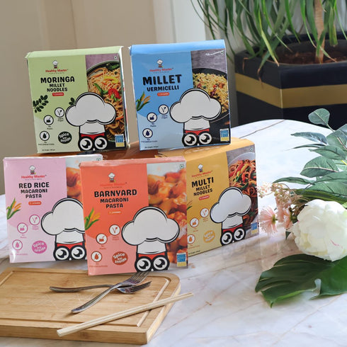Healthy Master Noodles, Pasta & Vermicelli Combo Millet Based