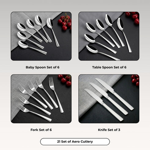 Vinod Stainless Steel Aero Cutlery 21 piece set