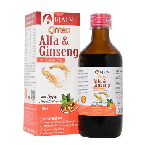 Bjain Omeo Alfa & Ginseng Syrup |Sugar Free