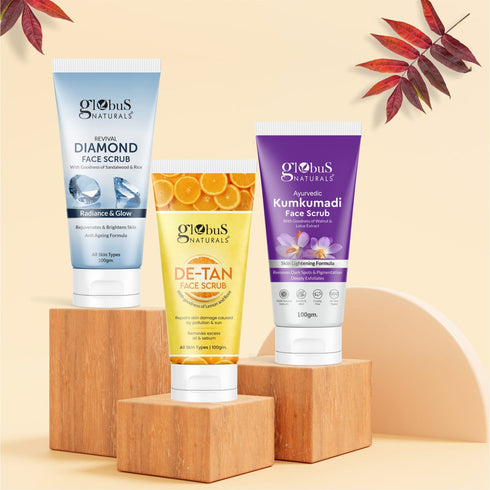 Globus Naturals Ayurvedic Kumkumadi Skin Lightening Face Scrub Suitable For All Skin Types