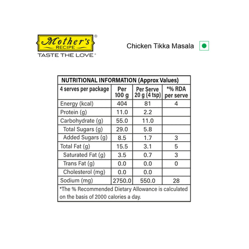 Mothers Recipe Pune Chicken Tikka Mix