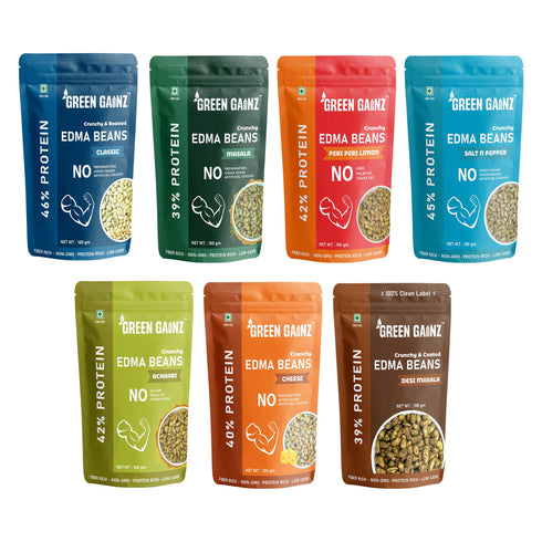 Green Gainz Edamame Beans All 7 flavours Box