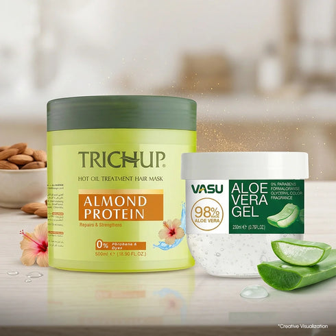 Vasuestore Trichup Almond Protein Hair Mask with Aloe Vera Gel