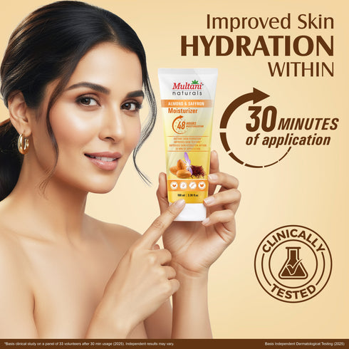 Multani Naturals Almond & Saffron Moisturizer | Instant Skin Hydration