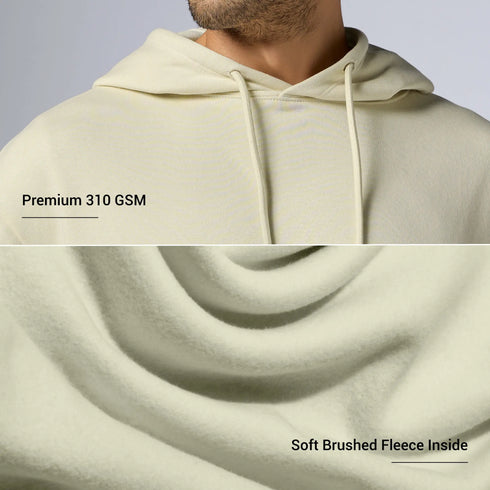 XYXX Pulse French Terry Cotton Blend Oversized Hoodies Almond White