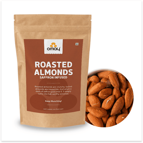 Omay Foods Roasted Almonds - Classic Salted, 400G POUCH