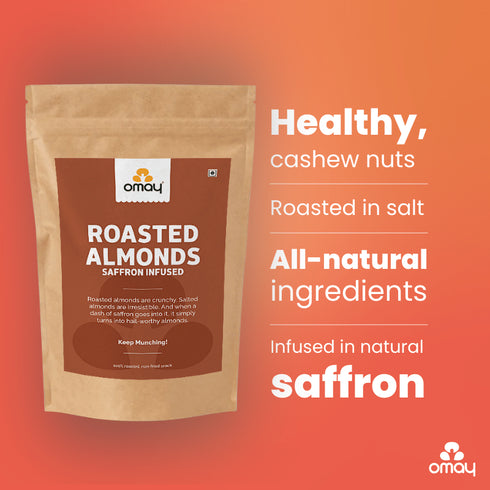 Omay Foods Roasted Almonds - Classic Salted, 400G POUCH