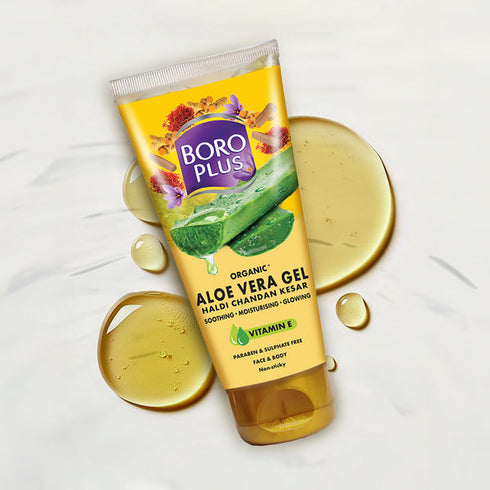 Boroplus 100% Organic Aloe Vera Gel Haldi Chandan Kesar