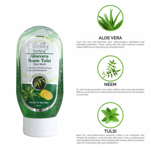 Globus Naturals Aloe Vera Neem Tulsi Face Wash