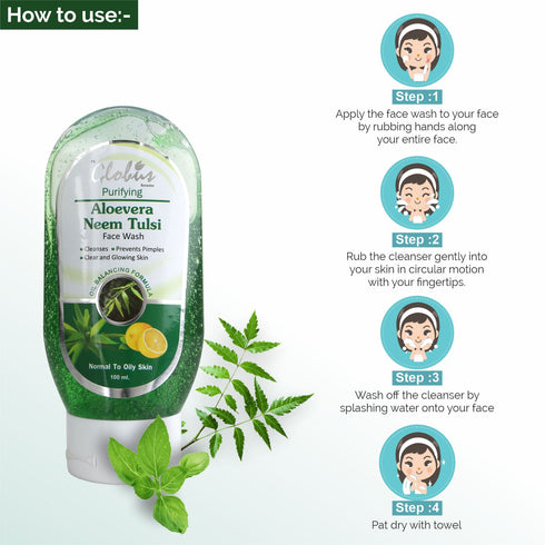 Globus Naturals Aloe Vera Neem Tulsi Face Wash