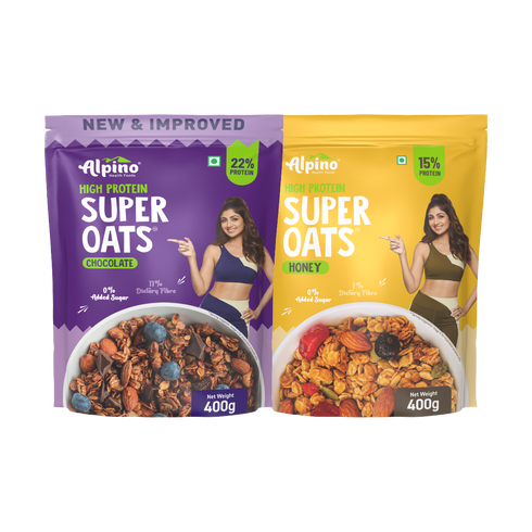 Alpino High Protein Rolled Oats Combo - Chocolate & Honey