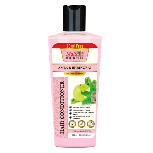 Multani Pharmaceuticals Limited Multani Naturals Amla & Bhringraj Hair Care Combo 270 ML Each Shampoo & Conditioner Anti Hair Fall SLS & Paraben Free