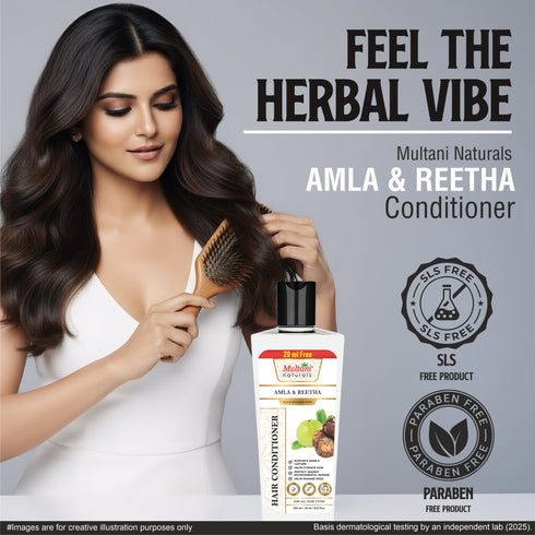 Multani Pharmaceuticals Limited Multani Naturals Amla & Reetha Hair Conditioner Anti Hair Fall SLS & Paraben Free