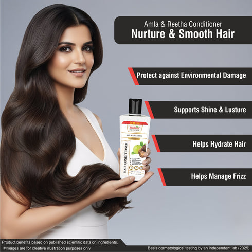 Multani Pharmaceuticals Limited Multani Naturals Amla & Reetha Hair Care Combo 270 ML Each Shampoo & Conditioner Anti Hair Fall SLS & Paraben Free