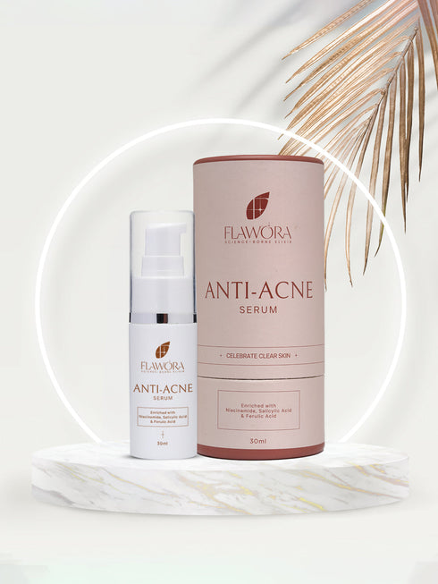 Flawora Anti Grey Hair Serum| D Tan Lotion | Anti Acne Serum - Combo of 3