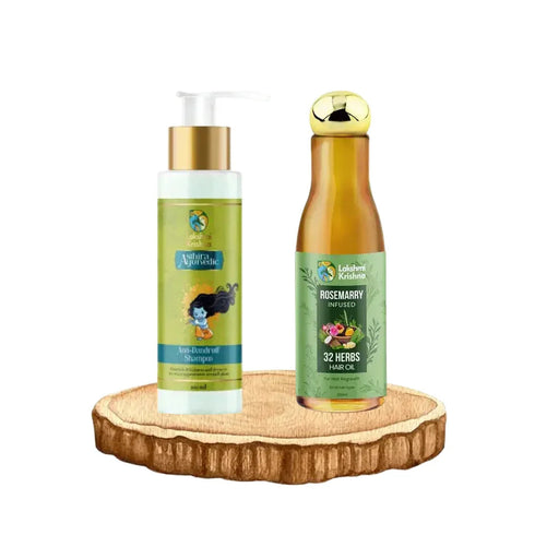 Lakshmi Krishna Naturals Anti Dandruff Shampoo + 32 Herbs Hair Regrowth Oil