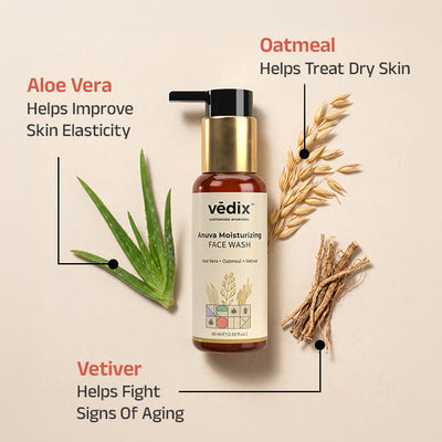 Vedix Anuva Face Wash With Oatmeal & Aloe Vera 60ml